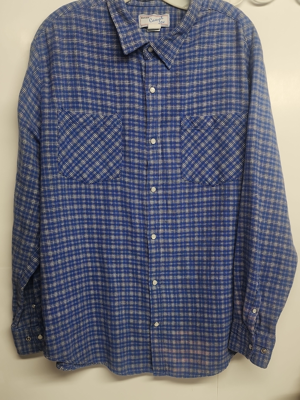 Vintage Haband Casual Joe Pearl Snaps 2 Western Style Long Sleeve Soft Shirt